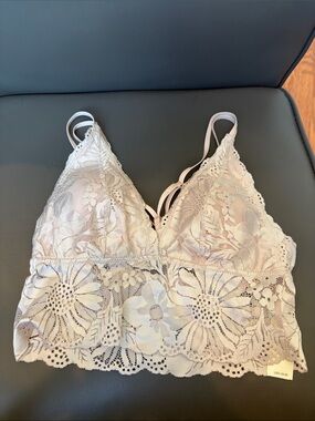 aerie Floral Lace Bralette in Light Blush